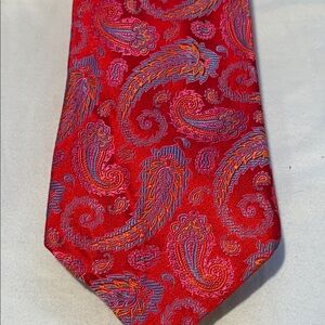 Robert Talbott Textured Vibrant Red Paisley Tie